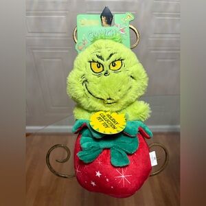 The Grinch 10”plush dog holiday toy NWT With  Clinker Squeaker